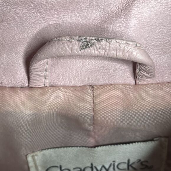 Chadwick’s Pink Leather Jacket Women’s Size 16 - Picture 7 of 9